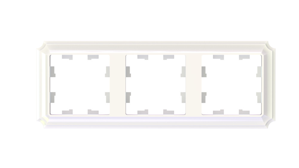 Systeme Electric AtlasDesign Antique 3-постовая РАМКА, универсальная, ЖЕМЧУГ