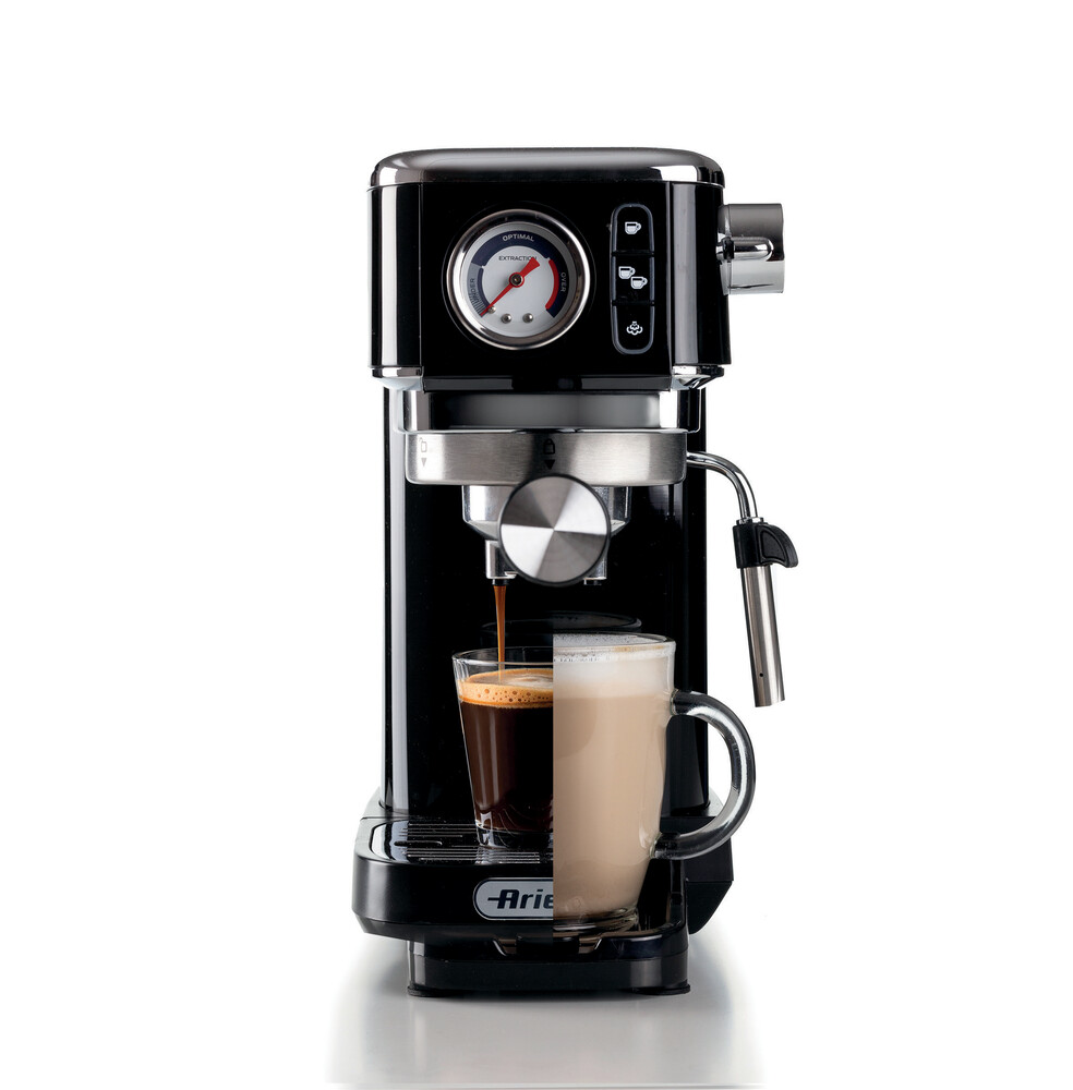 Кофеварка Ariete 1381/12 Espresso Slim Moderna узкая, 1.1л, Maxi-Cappuccino, черный