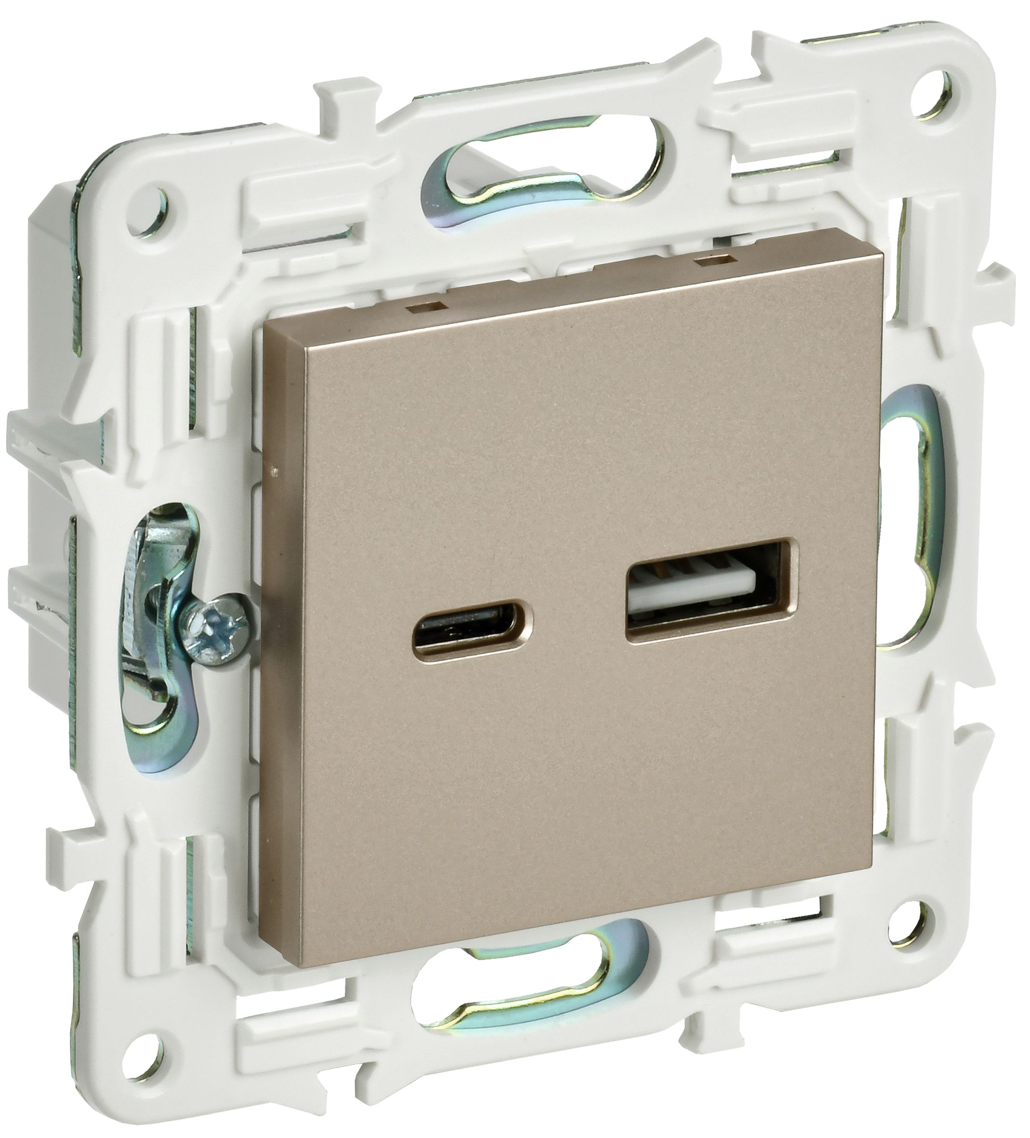 IEK SKANDY Шампань Розетка USB A+C 3,1А SK-R14Sh