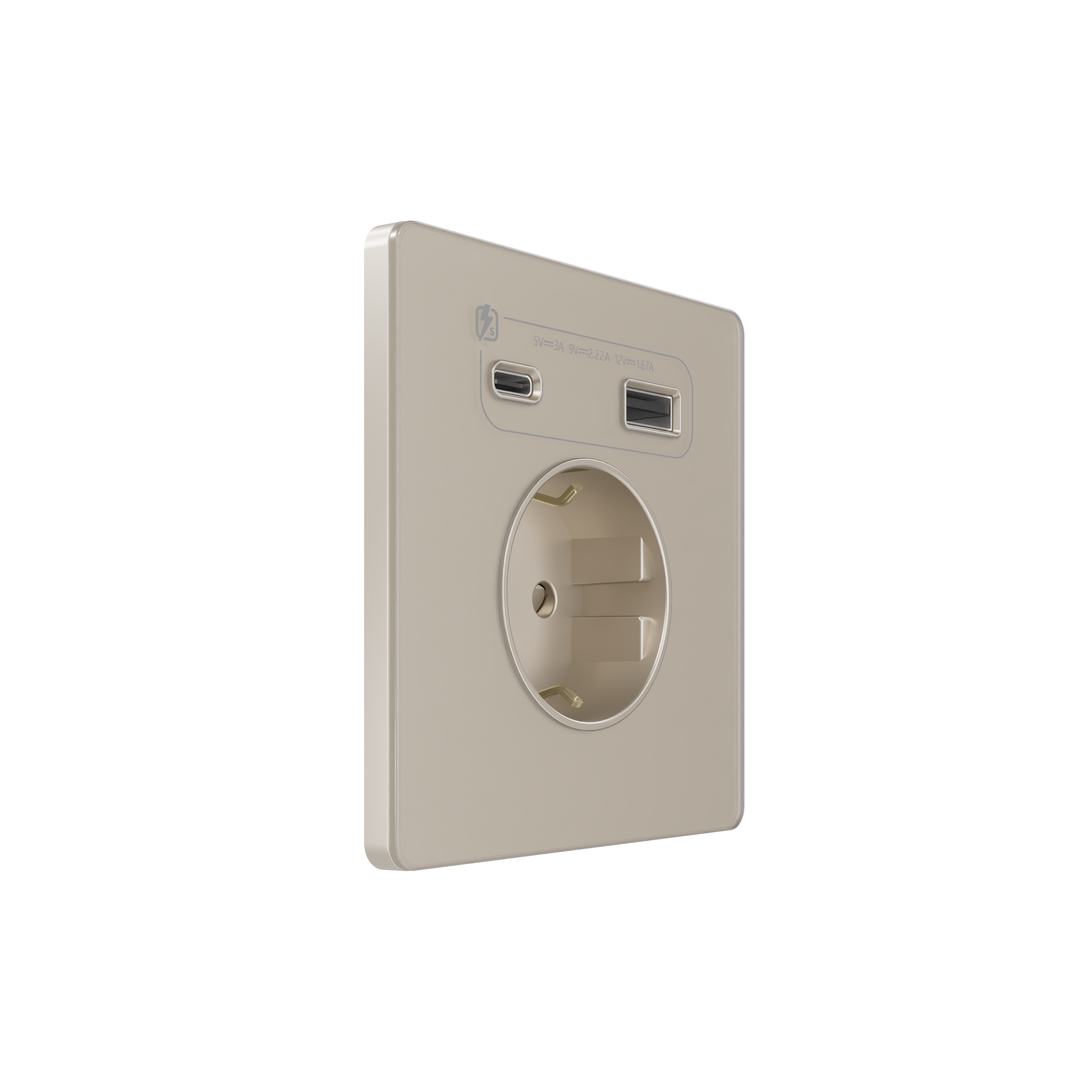 Systeme Electric Systeme Infinity Песчаный берег Розетка с заземлением со шт. с USB А+С 20Вт
