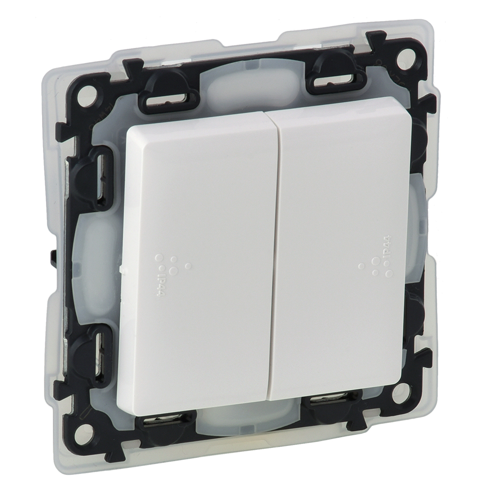 Legrand Valena LIFE DIY Бел Переключатель 2-клавишный 10А 250В (IP44)