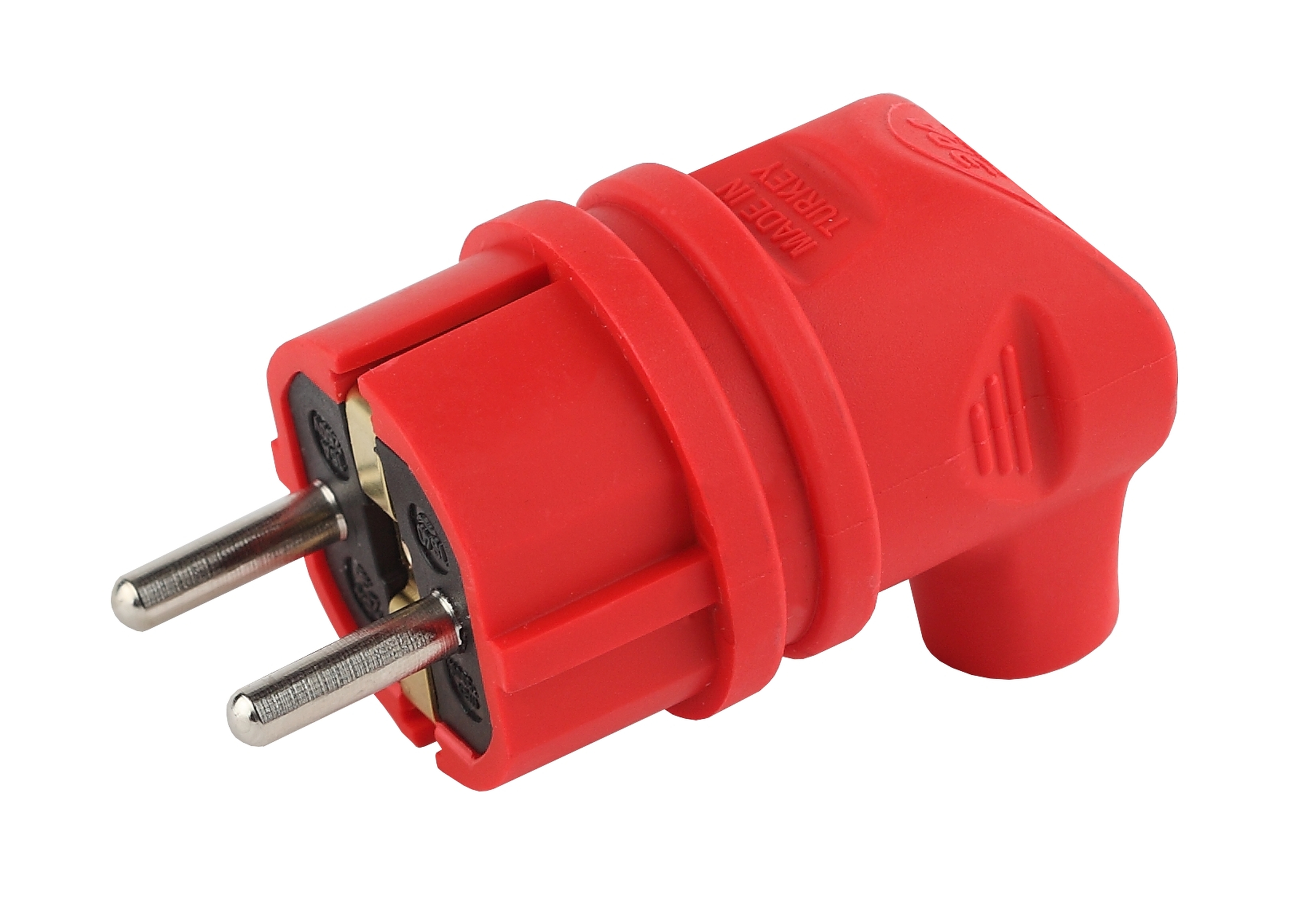 ЭРА Вилка V9-RED-IP44 каучуковая с заземлением 90 градусов 16A IP44 красная