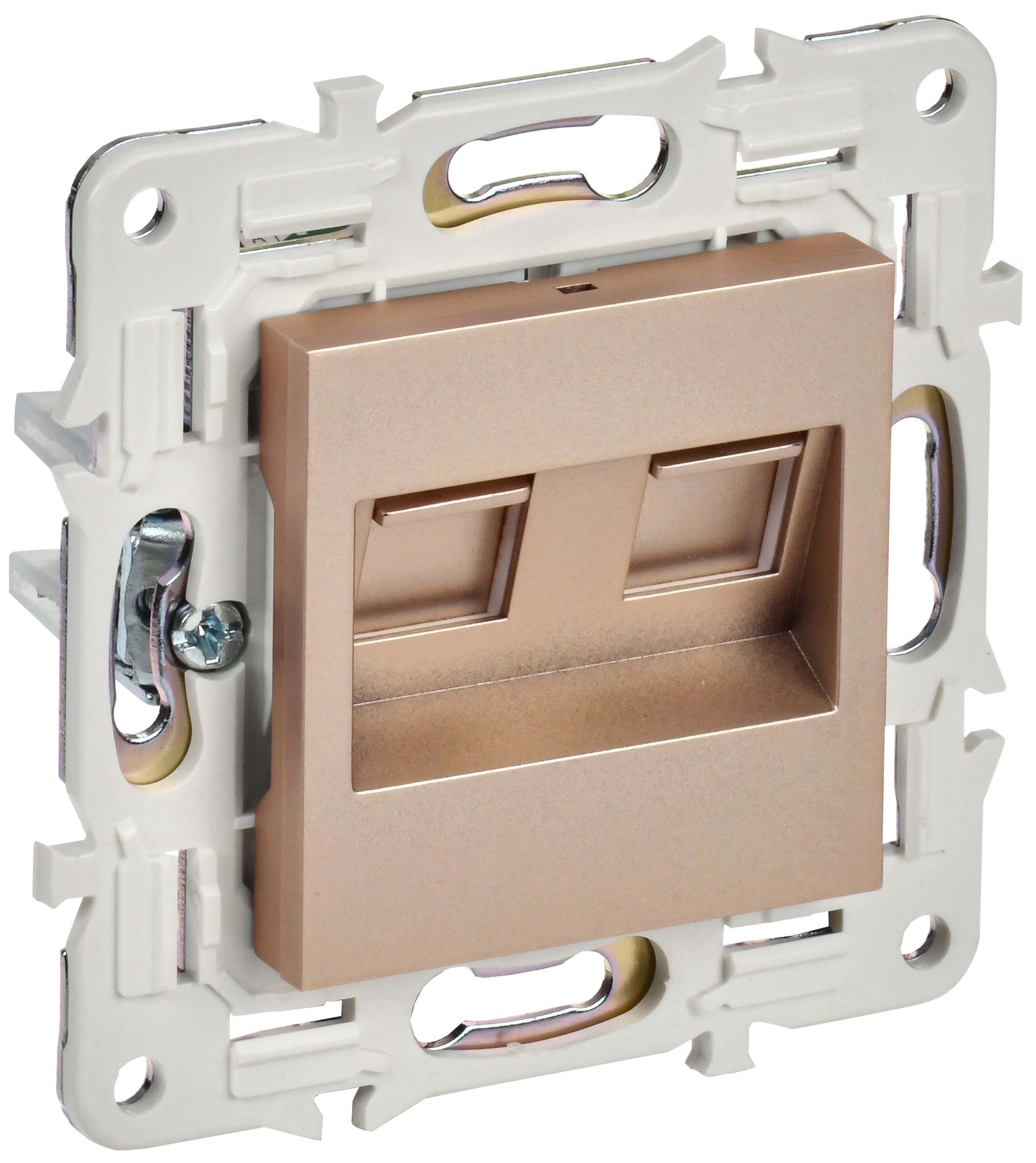 IEK SKANDY Песочный Розетка компьютерная двойная RJ45 кат.6 SK-K04Sa