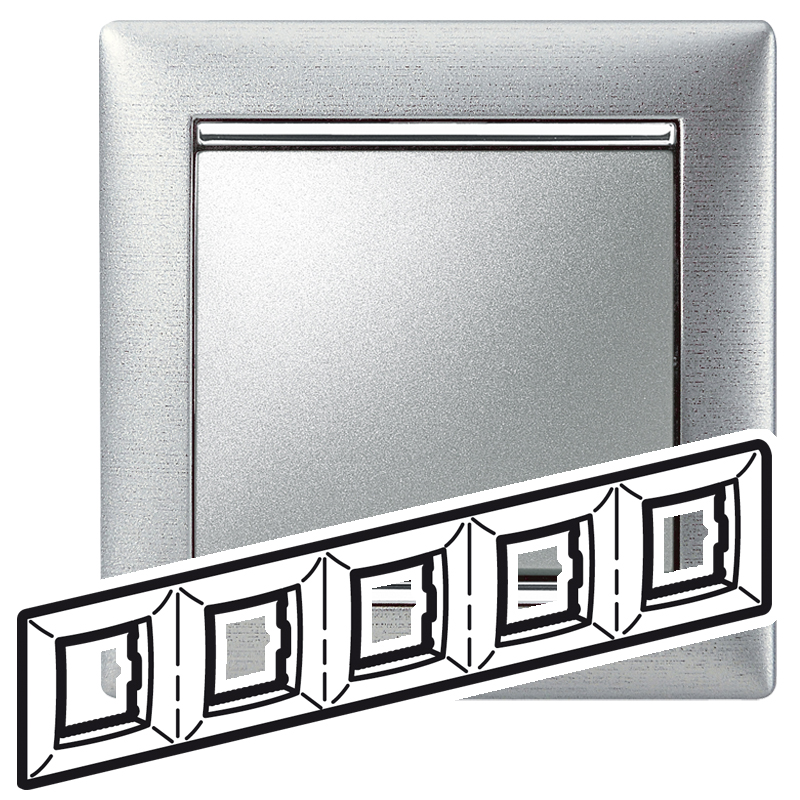 Legrand Valena Алюминий матовый Рамка 5-ая гориз