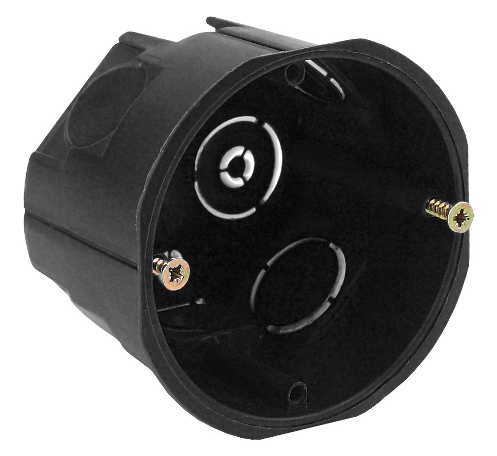ЭРА Коробка установочная KUT-68-45-black черная 68х45мм для твердых стен саморезы IP20