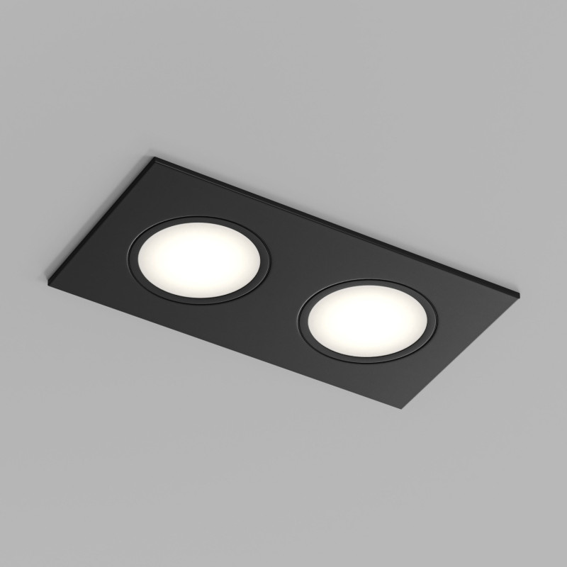 Denkirs DK3112-BK Встраиваемый влагозащищенный светильник PORT, 2×15 Вт макс., LED, GU5.3, IP65, корпус из полимера, цвет чёрный