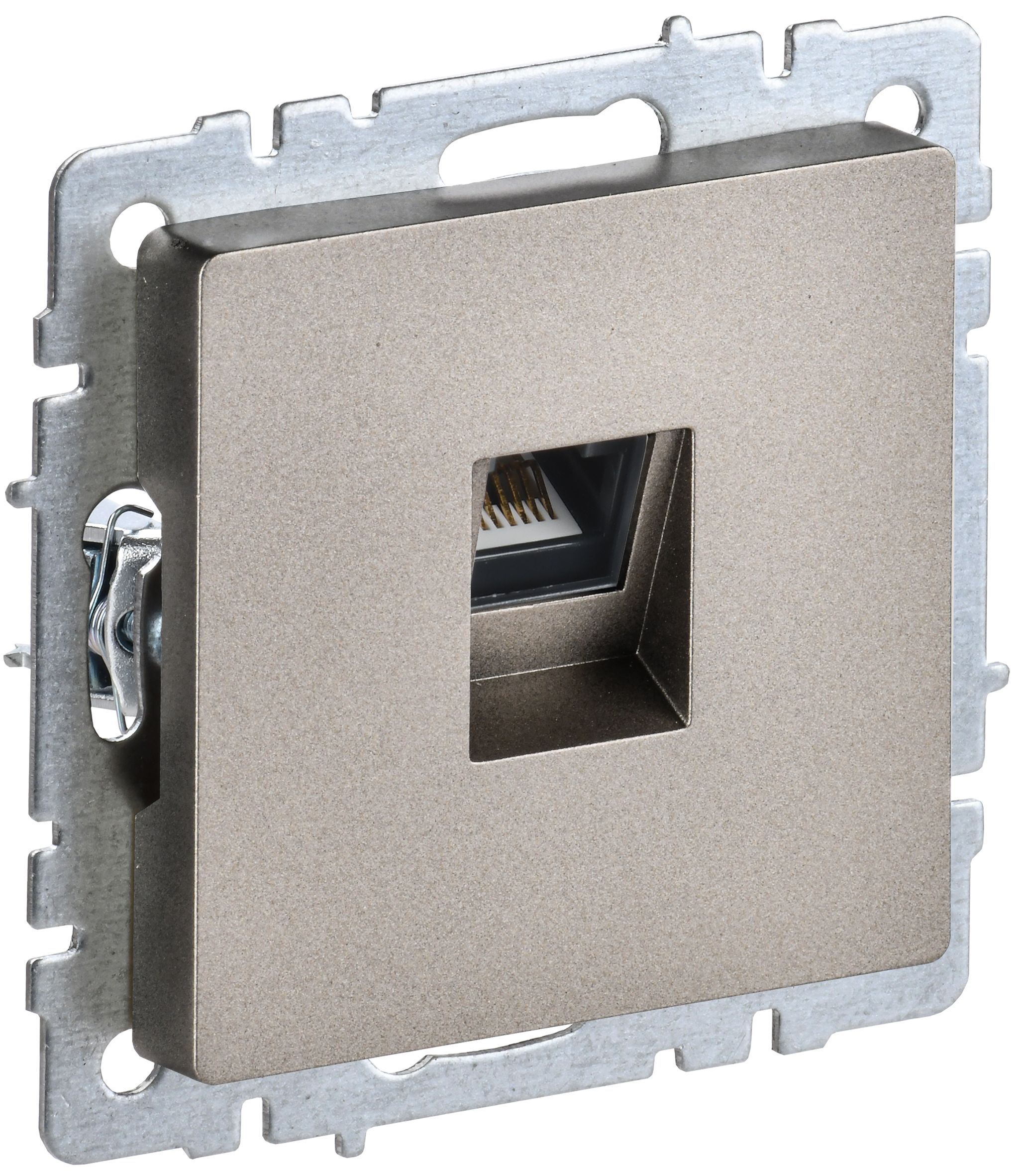 IEK BRITE BASE Шампань Розетка комп. RJ45 кат.6 РК11-БрШ