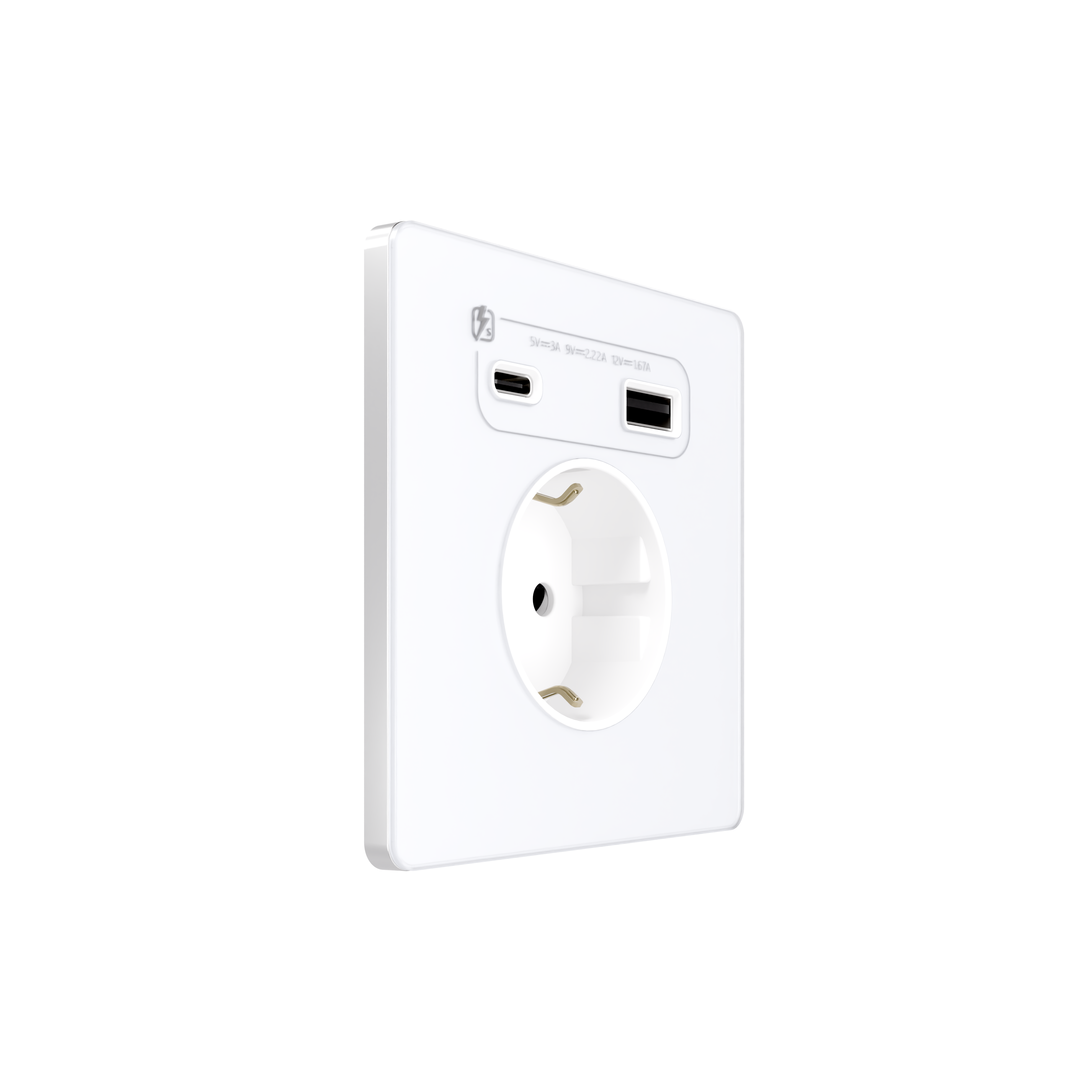 Systeme Electric Systeme Infinity Арктический лед Розетка с заземлением со шт. с USB А+С 20Вт