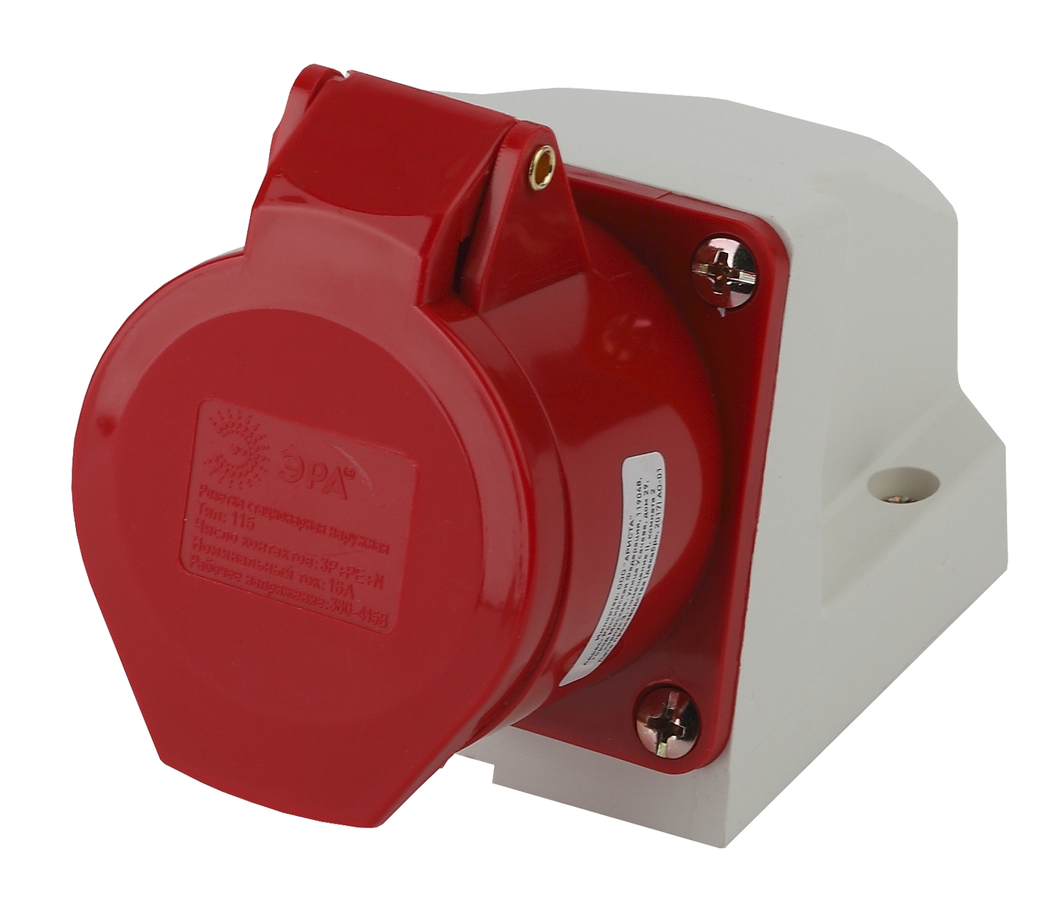 ЭРА Розетка R(OUT)-16-3P-PE-N-IP44 стационарная наружная 115 3Р+РЕ+N 16А 380В IP44