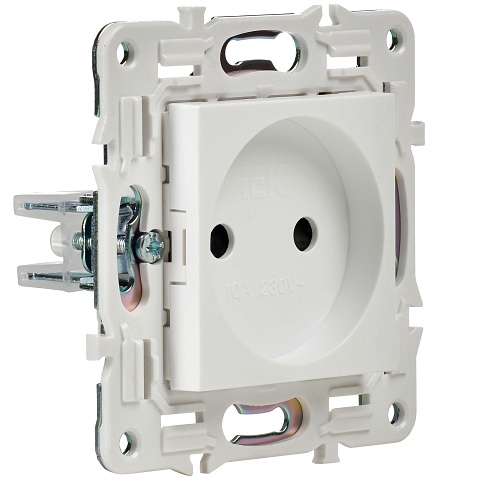 IEK SKANDY Арктический белый Розетка б/з 10А SK-R02W