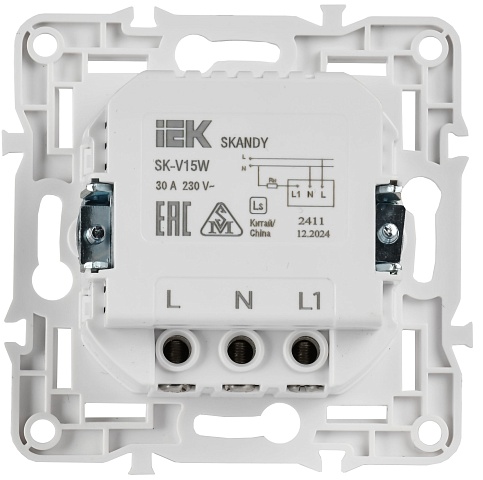 IEK SKANDY Арктический белый Выключатель карточный 30А SK-V15W