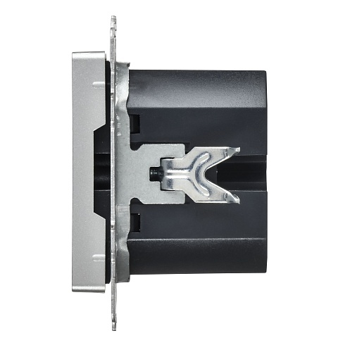 IEK BRITE Роз. USB A+C 45Вт высокоск. зар. РЮ11-2-БрА алюм.