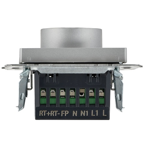 IEK BRITE BASE Алюминий Термостат электронный с инд. ТС10-1-БрА (терморегулятор)