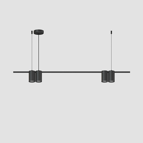 Denkirs DK4061-BK Подвесной светильник ORBIT, IP20, 4xGU10 LED до 15 Вт, черный матовый, алюминий