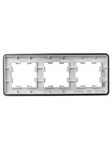 IEK BRITE DECOR Титан металл. скругл.угол Рамка 3-м РУ-3-1-Бр RE
