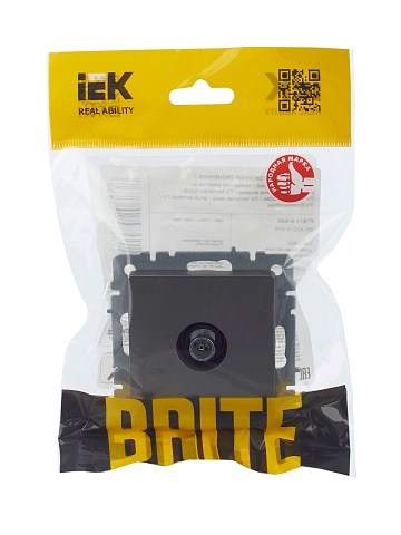 IEK BRITE Розетка TV оконечная РТВ11-0-БрС сталь