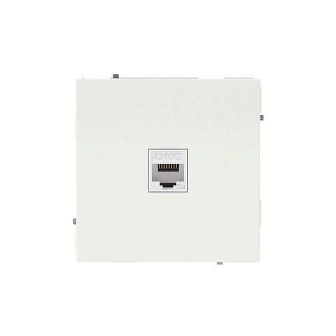 DKC KANT Компьютерная розетка RJ-45 без шторки, кат.5е одинарная, белая магнолия