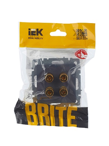 IEK BRITE Аудиорозетка 4-мест. РА10-БрМ мар.
