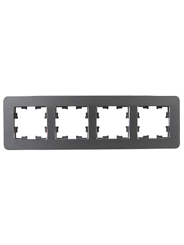 IEK BRITE DECOR Титан металл. скругл.угол Рамка 4-м РУ-4-1-Бр RE