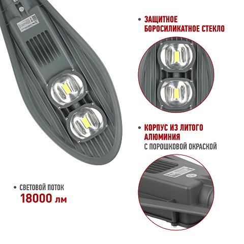 ЭРА Светильник уличный светодиодный SPP-5-120-5K-W 120Вт 5000К IP65 КСС Ш гарантия 5 лет