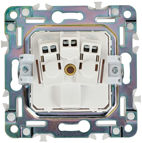 IEK SKANDY Арктический белый Розетка с/з с защитными шторками 16А б/к SK-R06W