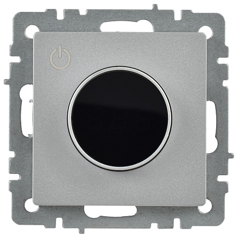 IEK BRITE BASE Алюминий Термостат электронный с инд. ТС10-1-БрА (терморегулятор)