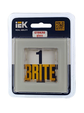 IEK BRITE Рамка 1-мест. РУ-1-2-БрВа стекло ванильный
