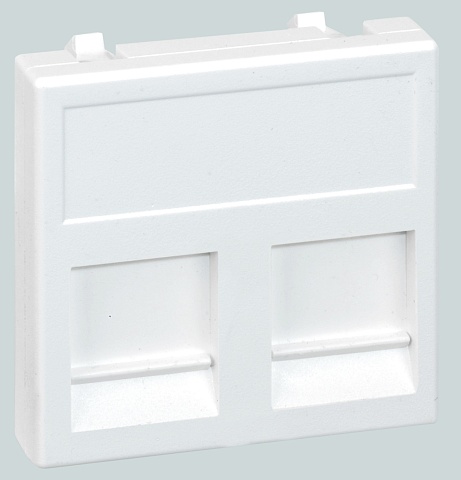 Simon Connect Алюминий Адаптер на 2 RJ45 CJ545U(FM), CJ546U(FM), шторка, 45х45мм