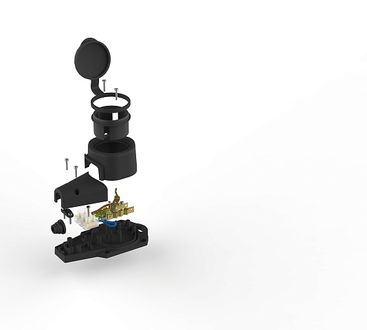 ЭРА Колодка KX-1e-B-IP44 каучуковая с заземлением 1 розетка 16A IP44 черная