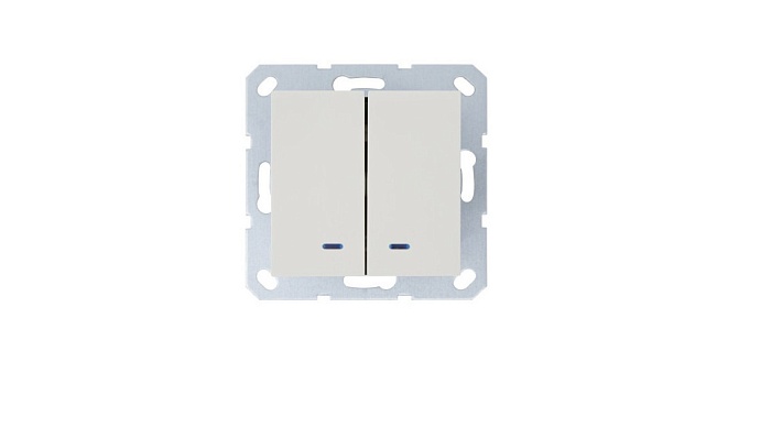 Jasmart G Слоновая кость Выключатель 2-кл с подсветкой 10A 250V~
