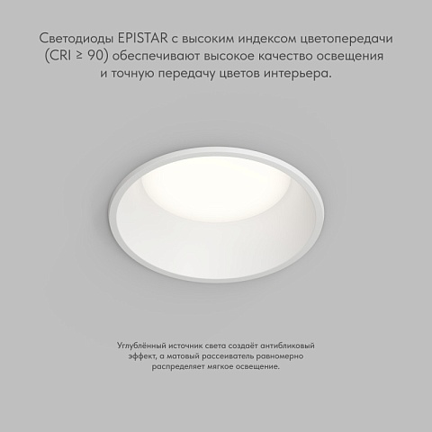 Denkirs DK2450-WH Точечный встраиваемый влагозащищенный светильник TRIM