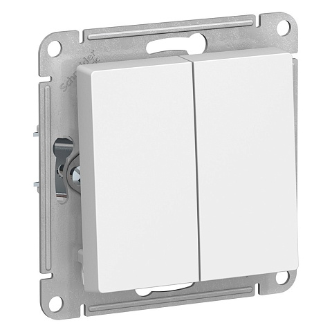 Systeme Electric AtlasDesign Белый Выключатель 2-клавишный с самовозвратом, сх.5, 10АХ, механизм
