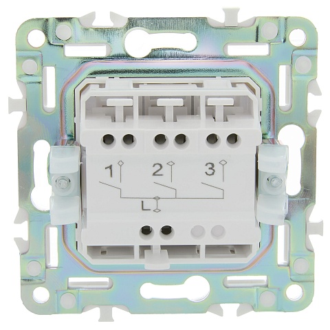 IEK SKANDY Серый Выключатель 3-клавишный 10А SK-V11Gr