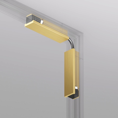 Denkirs TR5724-SB Электрический коннектор 90° стена-потолок с поворотом трека под произвольным углом, для трека SHINE BASE, сатинированная латунь, алю