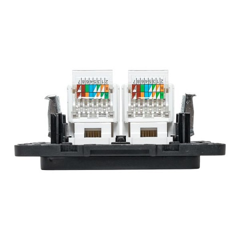 EKF Стокгольм Механизм Розетки RJ-45 2-местной черный.