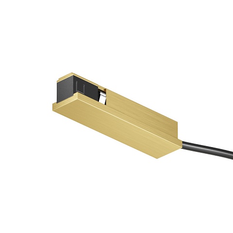 Denkirs TR5721-SB Подвод питания универсальный (середина/торец), для трека SHINE BASE, 48V DC, IP20, сатинированная латунь, алюминий
