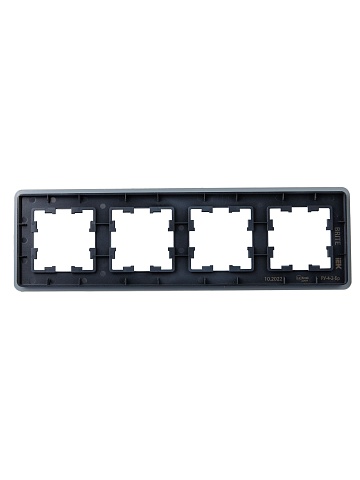 IEK BRITE DECOR Графит матовый стекло скругл.угол Рамка 4-м РУ-4-2-Бр RE