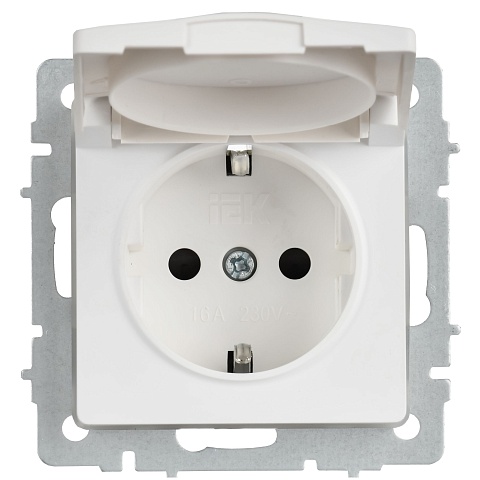 IEK BRITE Роз. с з/к/ш с кр. 16А IP44 РСбш10-3-44-БрАБ а/б