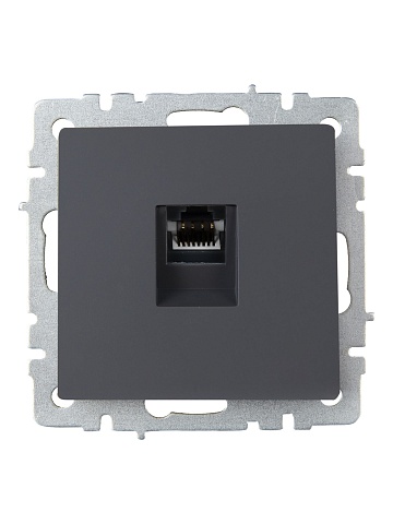 IEK BRITE BASE Графит Розетка комп. RJ45 кат.6 РК11-БрГ