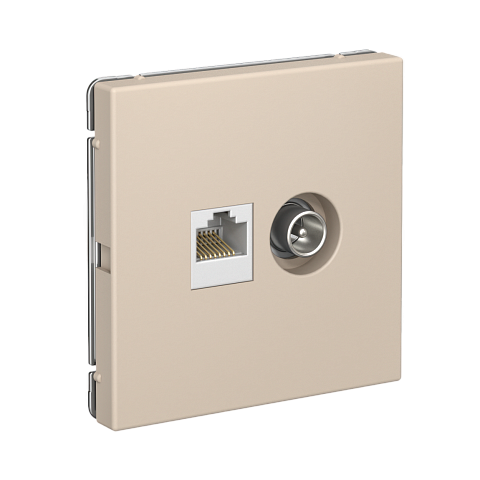 Systeme Electric ArtGallery Песочный Розетка двойная ТВ + компьютерная RJ45, кат. 5Е