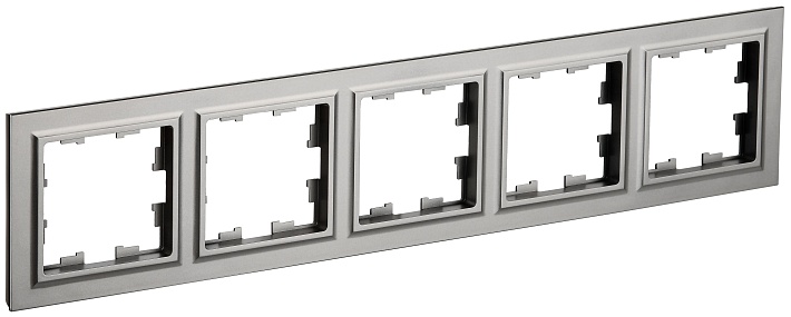IEK BRITE BASE Сталь Рамка 5-м РУ-5-БрС