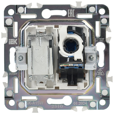 IEK SKANDY Арктический белый Розетка двойная TV+RJ45 кат.6E SK-A15W