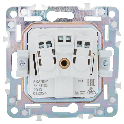 IEK SKANDY Шампань Розетка с/з с защитными шторками и крышкой 16А IP44 SK-R11Sh