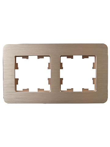 IEK BRITE DECOR Шампань металл. скругл.уголРамка 2-м РУ-2-1-Бр RE AL
