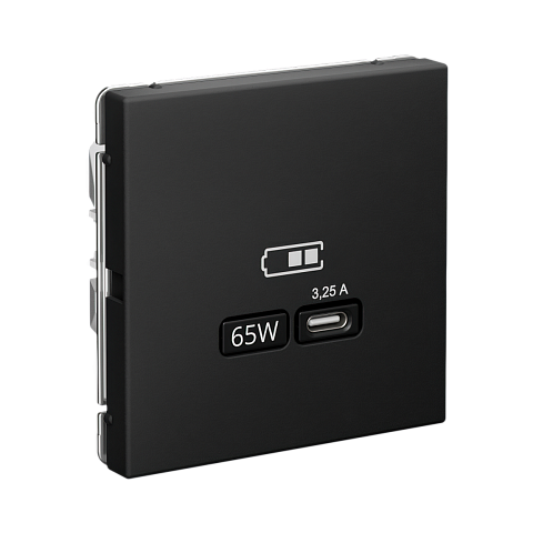 Systeme Electric ArtGallery Карбон USB Розетка тип-С 65Вт высокоскор.заряд. QC, PD, механизм