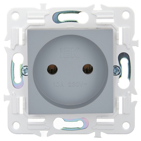 IEK SKANDY Серый Розетка б/з 10А SK-R02Gr