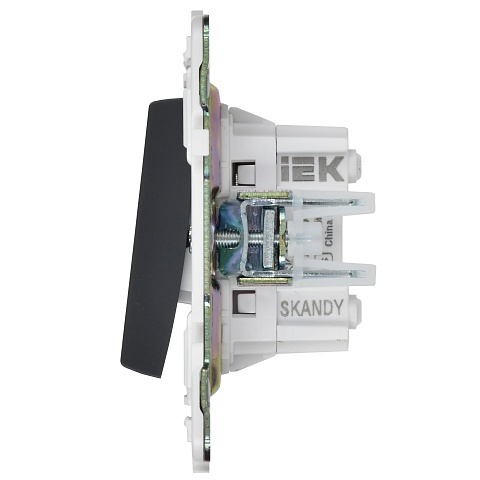 IEK SKANDY Черный Выключатель 2-клавишный перекрестный 10А SK-V06Bl