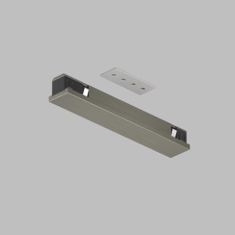 Denkirs TR5722-DN Электрический коннектор прямой для трека SHINE BASE, 48V DC, IP20, темный никель, алюминий