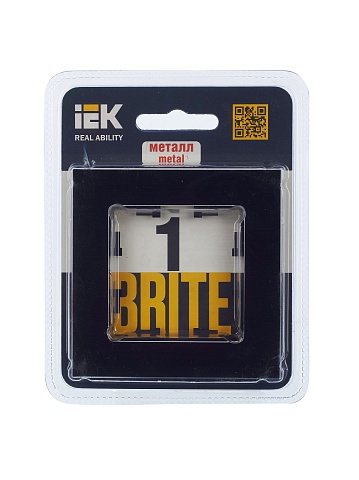 IEK BRITE Рамка 1-мест. РУ-1-1-БрЧ металл черн.