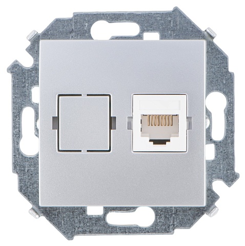 Simon 15 Алюминий Розетка компьютерная 1-ая RJ45 кат.5е